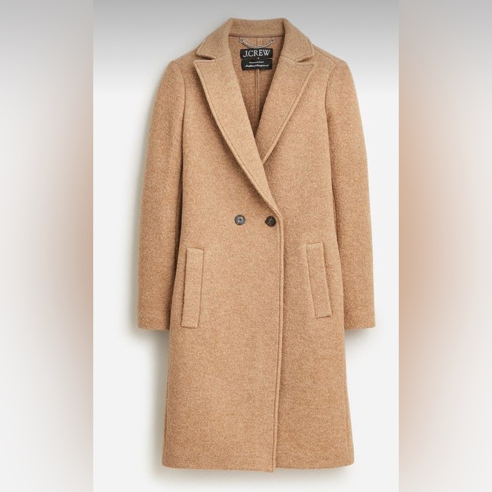 J. Crew Camel Daphne Boiled Wool Pea Coat